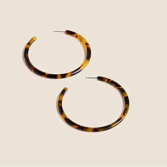 J. Crew Tortoiseshell Hoop Earrings - Picture 2 of 3